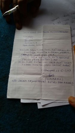 Surat Tangan Korban Bunuh Diri