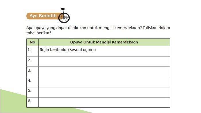 Apa Upaya yang Dapat Dilakukan untuk Mengisi Kemerdekaan? Buku Tema 6 Kelas 6 Halaman 16