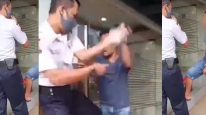 Viral Pria Dorong Petugas saat Hendak Masuk Ruang ATM Tanpa Masker, Reaksi Satpam Menuai Perhatian