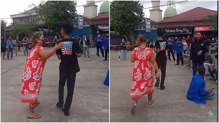 Viral video seorang ibu berdaster menjemput anaknya di tengah aksi demo 1