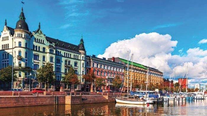 Pemandangan salah satu wilayah Helsinki, ibu kota dan kotamadya yang terletak di Pantai Teluk Finlandia.