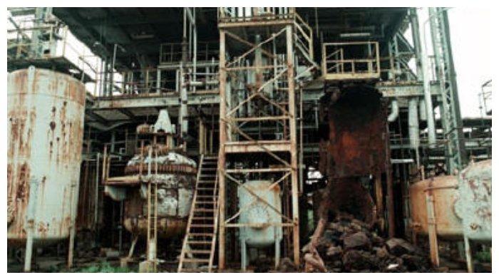 Bekas pabrik pestisida di Bhopal, India, yang mengalami kebocoran gas