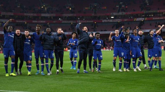 Selebrasi skuat Chelsea