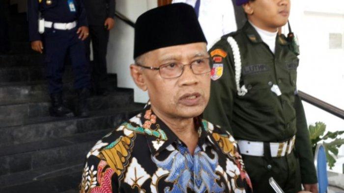 Ketua Umum Pimpinan Pusat Muhammadiyah Haedar Nashir saat menghadiri Pesmaba Universitas Muhammadiyah Malang (UMM), Senin (2/9/2019)(KOMPAS.COM/ANDI HARTIK)