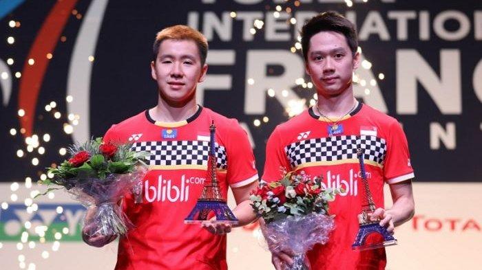 Marcus Fernaldi Gideon-Kevin Sanjaya Sukamuljo, peringkat 1 dunia.
