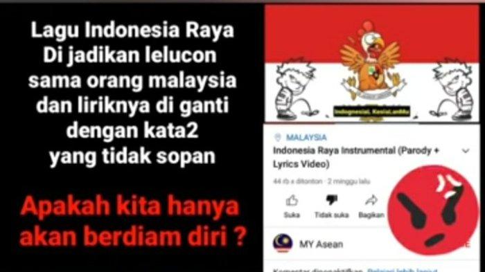 Lagu Indonesia Raya diparodikan oleh Malaysia dengan kata-kata tak pantas
