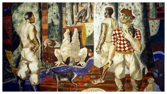Mural di ruang baca US Library of Congress