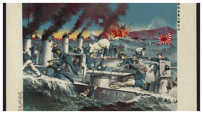 Ilustrasi Pertempuran Port Arthur.