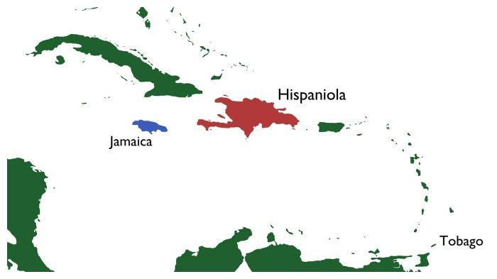 Peta Jamaica, tujuan kapal Zong