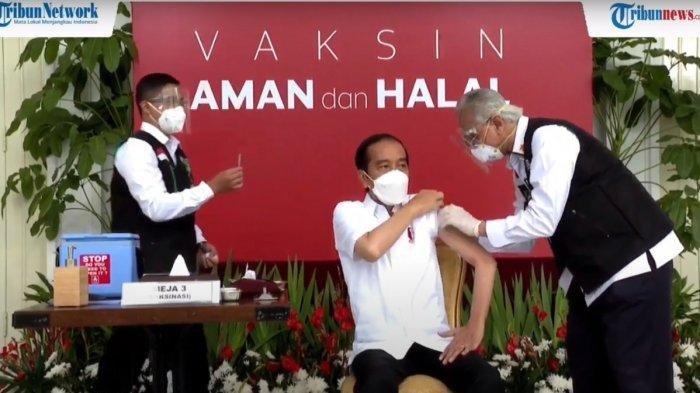 Presiden Jokowi disuntik Vaksin Covid-19.