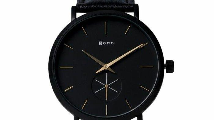 Jam tangan brand lokal warna hitam Bono Watch.
