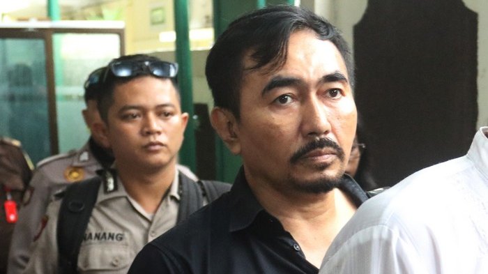 Gatot Brajamusti di Pengadilan Negeri Jakarta Selatan, Selasa (24/4/2018).