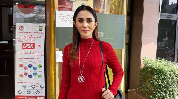 Aida Saskia di Polres Metro Jakarta Selatan, Kebayoran Baru, Jakarta Selatan, Rabu (29/7/2020).