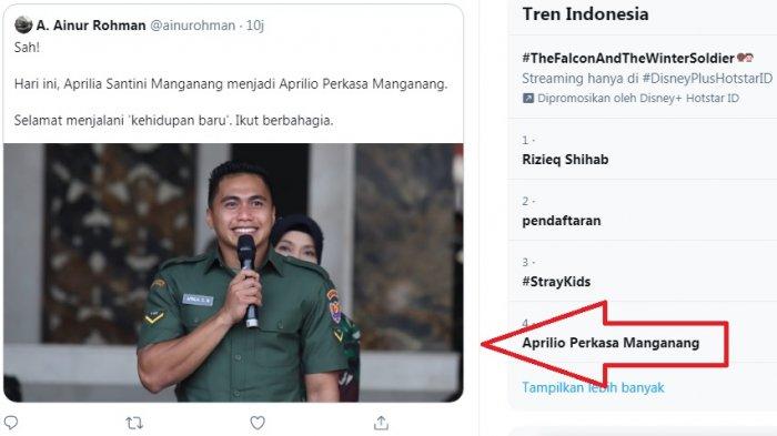 Aprilio Perkasa Manganang trending twitter setelah jenis kelaminnya resmi berubah dari wanita ke pria. Banyak yang memuji kegantengannya