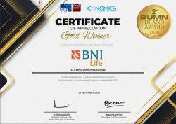 BNI Life Raih Gold Winner Kategori Customer Satisfaction & Brand Strength di BUMN Brand Award 2020