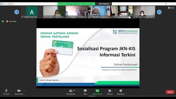 Farhan Ferdiansyah, Kepala Perluasan, Pengawasan, dan Pemeriksaan Peserta BPJS Kesehatan Cabang Tigaraksa dalam kegiatan Sosialisasi Terpadu Bersama Stakeholder, baru-baru ini.