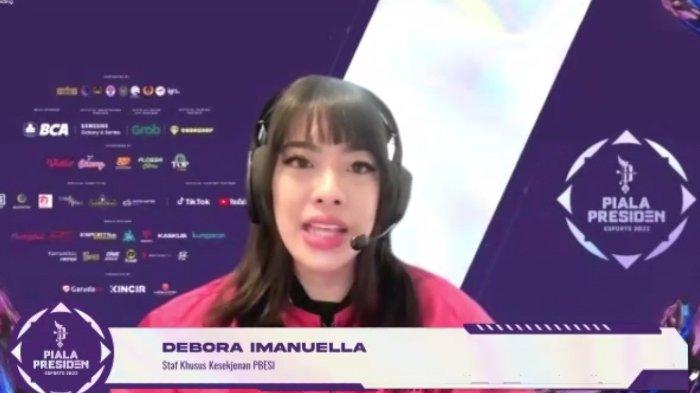 Staf Khusus Kesekjenan PB Esports Indonesia (PBESI) Debora Imanuella saat acara Media Talk Piala Presiden Esports 2022 Momentum Dorong Pertumbuhan Ekonomi Digital yang digelar daring, Selasa (25/10/2022).