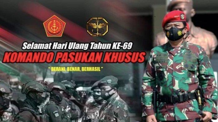 HUT Kopassus ke 69, Jumat (16/4/2021), berikut ini sejarahnya