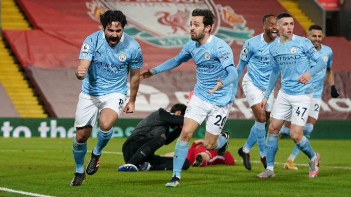 Ilkay Gundongan tampil impresif dan mencetak dua gol ke gawang Liverpool yang dijaga Allison Becker