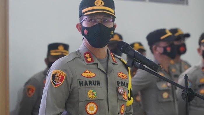 Kapolres Bogor AKBP Harun dalam acara mutasi 7 Kapolsek di wilayah Polres Bogor