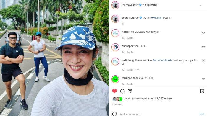Unggahan Dian Sastro di akun Instagram miliknya usai mengikuti ajang #pelarian.