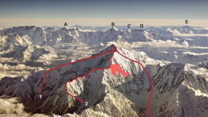 Lokasi pendaki yang terjebak di Gunung Rakaposhi (7.788m) di Pakistan.