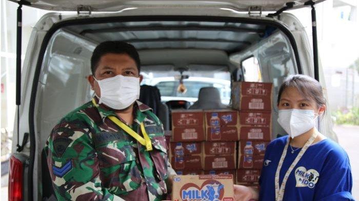 Peluncuran Susu Milk-Ido disertai program donasi paket susu ke RS Darurat Penanganan Covid-19 Wisma Atlet, Kemayoran, Jakarta Pusat, serta sejumlah panti asuhan dan komunitas anak, Kamis (8/7/2021).