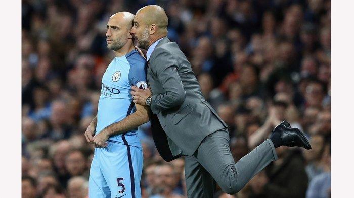 Pep Guardiola pernah juga bekerja sama dengan Pablo Zabaleta di Manchester City