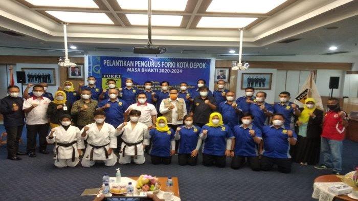 Pelantikan pengurus FORKI Kota Depok periode 2020-2024 di Aula Bank BJB Kota Depok.