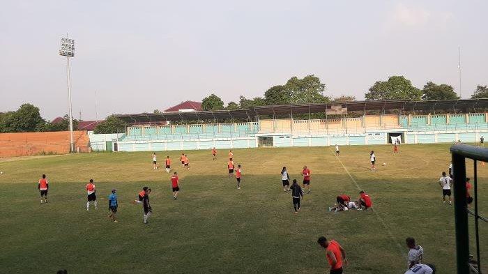 Suasana latihan tim Persikabo 1973 di Stadion Mini, Cibinong, Kabupaten Bogor