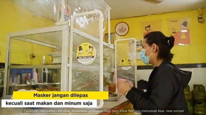 Protokol kesehatan yang diterapkan Wahyoo pada mitra warung makannya, Warteg New Normal