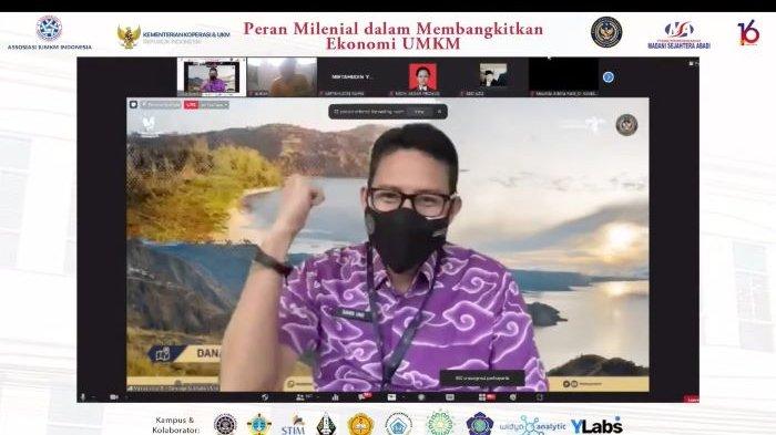 Sandiaga Uno, Menteri Pariwisata dan Ekonomi Kreatif RI, saat Webinar Nasional Peran Milenial dalam Membangkitkan Ekonomi UMKM garapan BPR MSA dan Akumandiri DPW DIY, Kamis (23/9/2021).