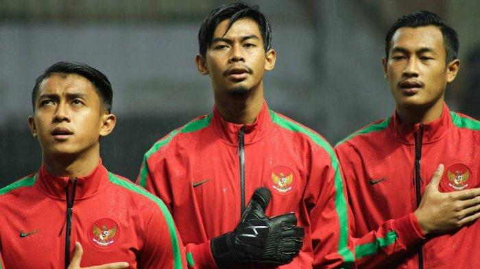Satria Tama (tengah) saat membela timnas U-23 diajang SEA Games Kuala Lumpur tahun 2017
