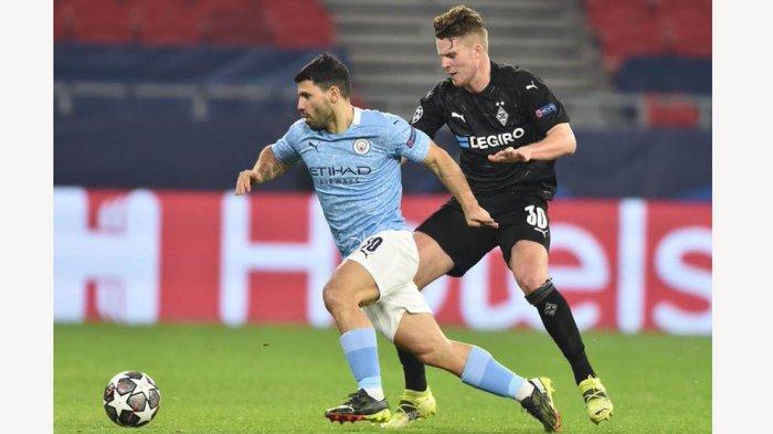 Sergio Aguero saat tampil di laga Liga Champions bersama Manchester City