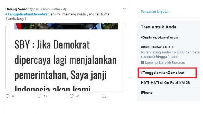 Trending topic Tenggelamkan Demokrat jadi trending. Selain menolak UU Cipta Kerja, pertinggi parta ini diduga biaya aksi unjuk rasa sehingga Demokrat membuat pernyataan pers untuk membantahnya.