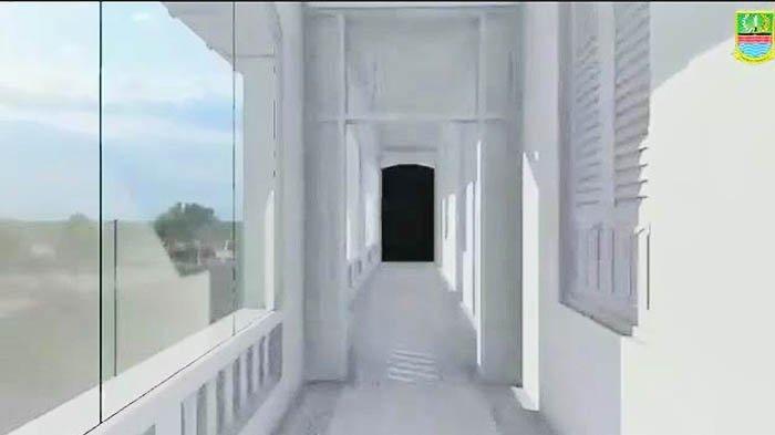 Salah satu selasar di Gedung Juang 45 Tambun kini ditutup kaca agar terlindung dari cuaca.