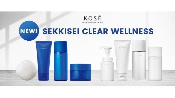 Rangkaian perawatan kulit wajah seri Kose Sekkisei Clear Wellness.