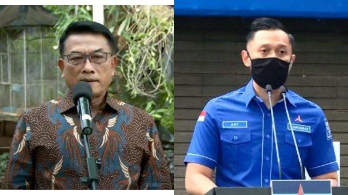 Kepala KSP Moeldoko (kiri) dituding ingin mengambil alih kekuasaan Partai Demokrat dari Ketum Demokrat Agus Harimurti Yudhoyono (AHY) (kanan).