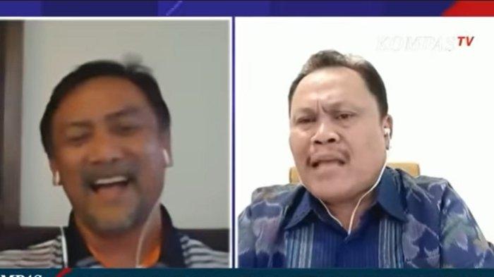 Sekretaris Majelis Tinggi Partai Demokrat Andi Mallarangeng saat Jhoni Allen menyinggung kasus korupsi Hambalang, dalam Kompas Petang, Senin (1/3/2021).