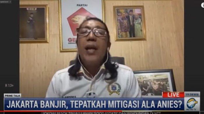 Wakil Ketua Fraksi Gerindra DPRD DKI Jakarta, S. Andyka menyebut, masalah politik menjadi penghambat sinergi antara pusat dan pemprov DKI Jakarta dalam mengatasi banjir, ditayangkan di acara PRIME TALK metrotvnews, Selasa (23/2/2021).