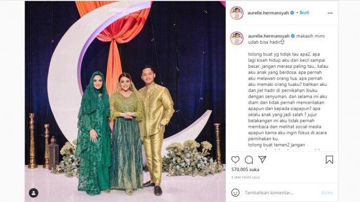 Aurel Hermansyah mengunggah foto kebersamaannya dengan Krisdayanti dan Azriel Hermansyah, Selasa (23/2/2021).