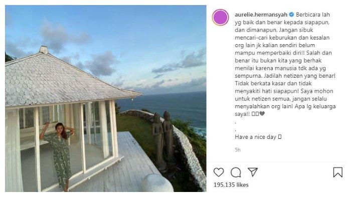 Aurel Hermansyah peringatkan netizen untuk tidak asal menyalahkan orang lain, terutama keluarganya, Kamis (24/9/2020).