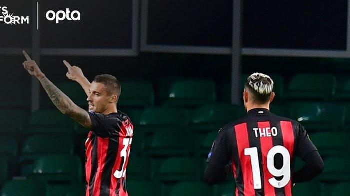 Theo Hernandez (kanan) dalam laga Celtic Vs AC Milan dalam matchday 1 grup H Liga Europa 2020-2021, Kamis (22/10/2020) atau Jumat dini hari WIB.