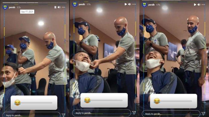Cuplikan aksi jahil Mohammed Rashid yang mengelus rambut Beckham Putra.