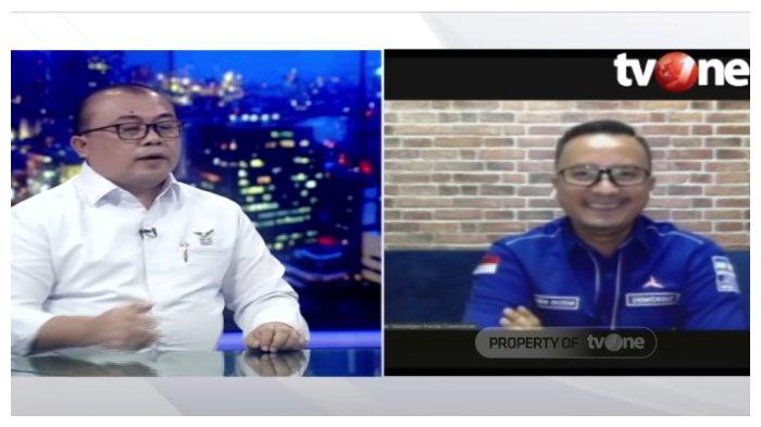 Wakil Sekretaris Jenderal (Sekjen) Partai Demokrat kubu Moeldoko, Muhammad Rahmad (kiri), dan Wasekjen Partai Demokrat kubu Agus Harimurti Yudhoyono (AHY) Renanda Bachtiar (kanan), dalam kanal YouTube tvOneNews, Jumat (26/3/2021). Keduanya berdebat soal kasus Hambalang yang kini kembali menjadi bahan pembicaraan.