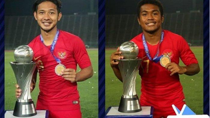 Gian Zola (kiri) dan Billy Keraf (kanan), dua pemain Persib yang bergabung dengan Timnas U 22 Indonesia