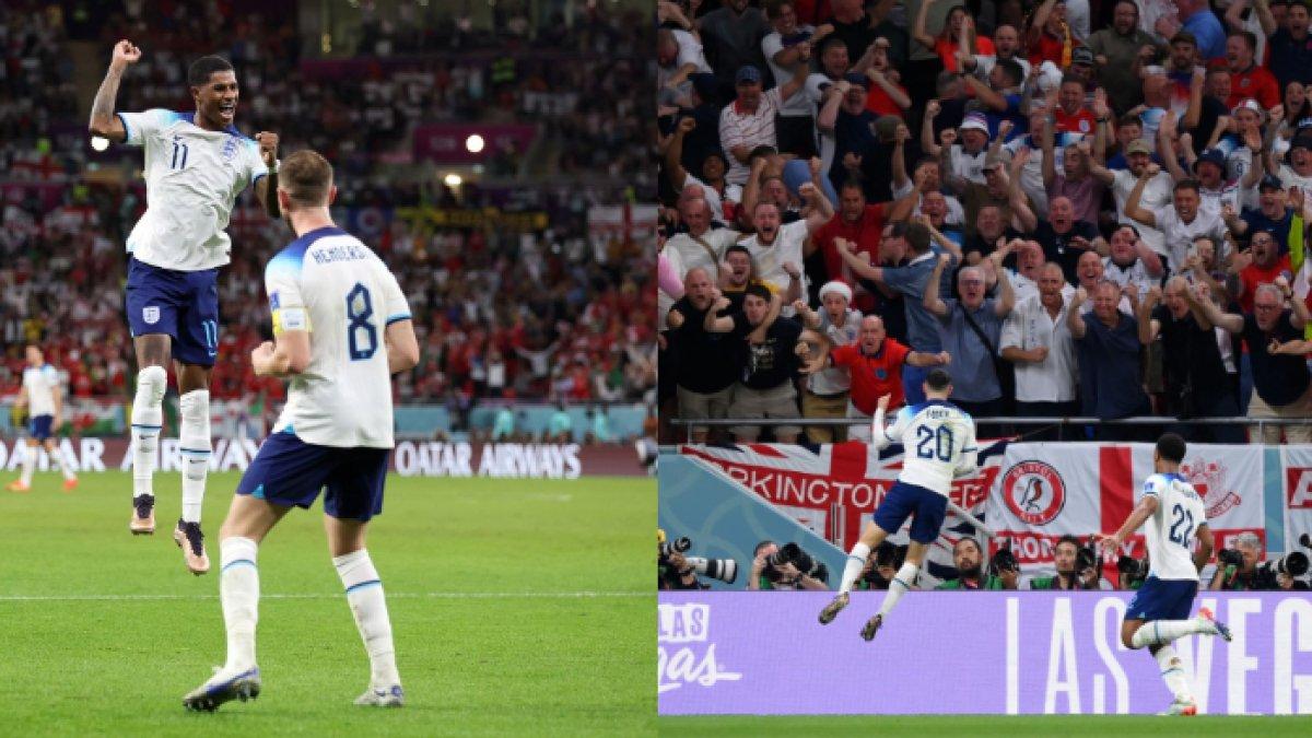 Cuplikan laga Wales vs Inggris di laga pamungkas grup B Piala Dunia 2022. Selebrasi para pemain Inggris saat catat gol ke gawang Wales di Piala Dunia 2022.