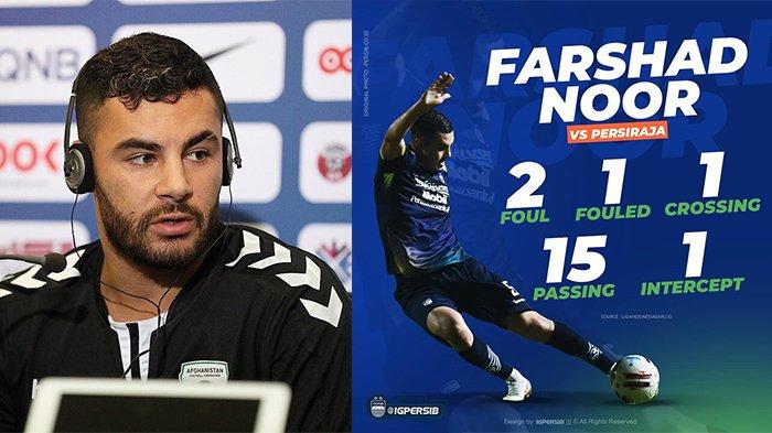 Farshad Noor (kiri) pada postingan Instagram @farshadnoor8 pada 24 November 2020 dan Statistik Farshad Noor pada postingan Instagram @igpersib pada 4 April 2021. Farshad Noor akui belum memberikan penampilan maksimal di laga debutnya.