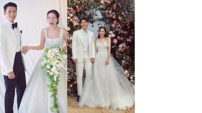 Foto Hyun Bin dan So Ye jin dalam pernikahannya pada Kamis (31/3/2022).