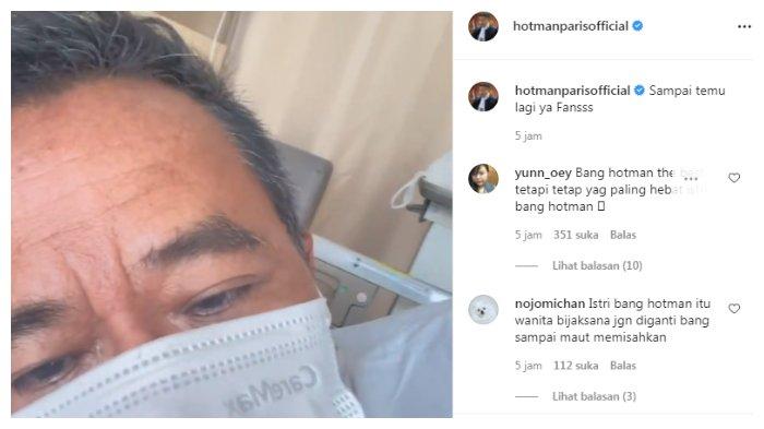 Hotman Paris dirawat di rumah sakit karena demam berdarah, Minggu (23/5/2021).